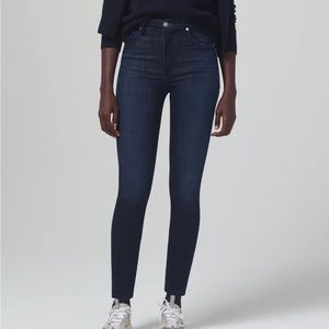 Citizens of Humanity - High Rise Skinny Jeans - De Nimes (Dark Blue) - Size 28